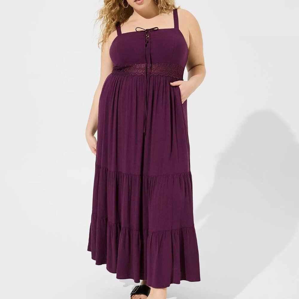 Torrid Maxi Lace-Up Dress sz 1  NWT - Free gift with purchase!